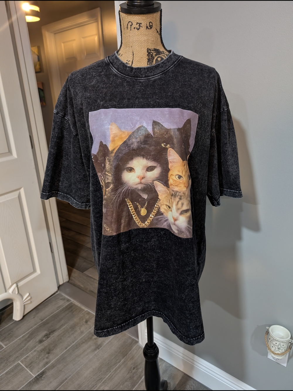 Thug Life Cat Graphic Tee #1 - Picture 2 of 3